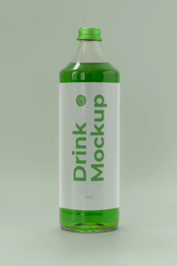 玻璃瓶酒瓶果汁饮料瓶包装VI提案展示智能贴图样机PSD设计素材【005】