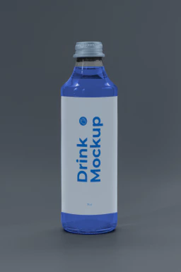 玻璃瓶酒瓶果汁饮料瓶包装VI提案展示智能贴图样机PSD设计素材【007】