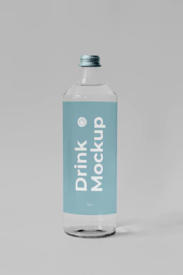 玻璃瓶酒瓶果汁饮料瓶包装VI提案展示智能贴图样机PSD设计素材【014】