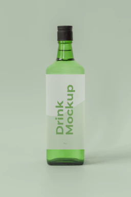 玻璃瓶酒瓶果汁饮料瓶包装VI提案展示智能贴图样机PSD设计素材【015】