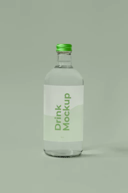 玻璃瓶酒瓶果汁饮料瓶包装VI提案展示智能贴图样机PSD设计素材【016】