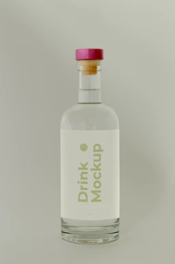 玻璃瓶酒瓶果汁饮料瓶包装VI提案展示智能贴图样机PSD设计素材【018】