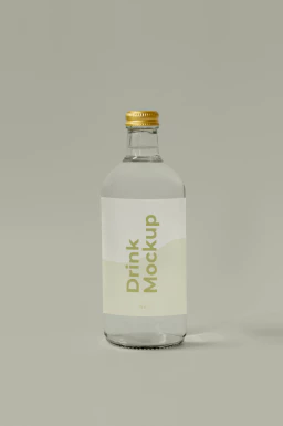 玻璃瓶酒瓶果汁饮料瓶包装VI提案展示智能贴图样机PSD设计素材【019】