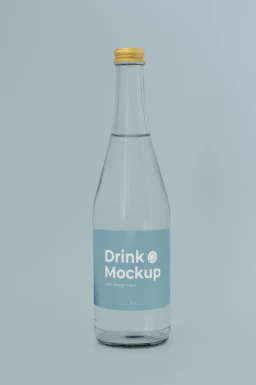 玻璃瓶酒瓶果汁饮料瓶包装VI提案展示智能贴图样机PSD设计素材【026】