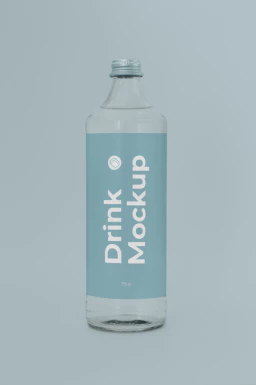 玻璃瓶酒瓶果汁饮料瓶包装VI提案展示智能贴图样机PSD设计素材【027】
