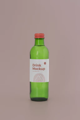 玻璃瓶酒瓶果汁饮料瓶包装VI提案展示智能贴图样机PSD设计素材【028】