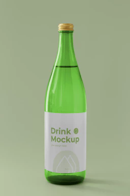 玻璃瓶酒瓶果汁饮料瓶包装VI提案展示智能贴图样机PSD设计素材【031】
