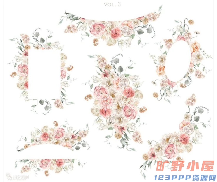 优雅艺术水彩手绘花卉字母边框拼贴剪贴画插画PNG免扣设计素材(006) 优雅艺术水彩手绘花卉字母边框拼贴剪贴画插画PNG免扣设计素材(006)