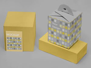 品牌包装盒卡片相框杯子文创产品VI提案展示效果智能贴图PSD样机【003】