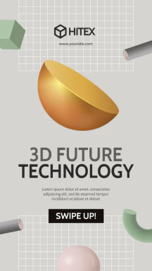 潮流3D立体元素图形主图详情页海报网站登录页模板PSD设计素材【013】