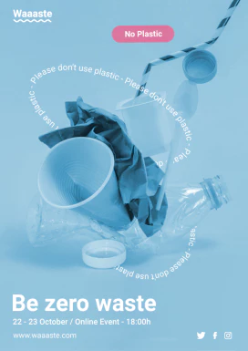 潮流酸性公益环保不乱扔垃圾系列宣传海报模板PSD分层设计素材【012】