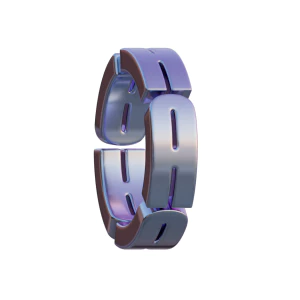 潮流酸性3D立体镀铬刻字金属圆环字母数字PNG免扣图片设计素材【002】