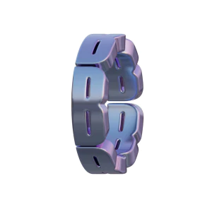 潮流酸性3D立体镀铬刻字金属圆环字母数字PNG免扣图片设计素材【006】