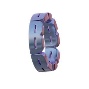 潮流酸性3D立体镀铬刻字金属圆环字母数字PNG免扣图片设计素材【009】