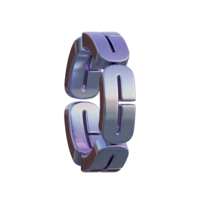 潮流酸性3D立体镀铬刻字金属圆环字母数字PNG免扣图片设计素材【012】