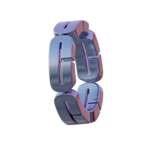 潮流酸性3D立体镀铬刻字金属圆环字母数字PNG免扣图片设计素材【014】