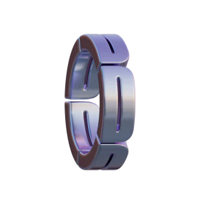 潮流酸性3D立体镀铬刻字金属圆环字母数字PNG免扣图片设计素材【017】