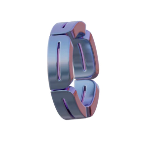 潮流酸性3D立体镀铬刻字金属圆环字母数字PNG免扣图片设计素材【019】