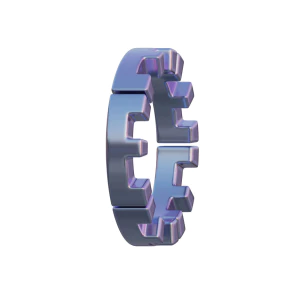 潮流酸性3D立体镀铬刻字金属圆环字母数字PNG免扣图片设计素材【021】