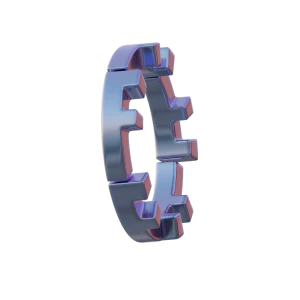 潮流酸性3D立体镀铬刻字金属圆环字母数字PNG免扣图片设计素材【029】