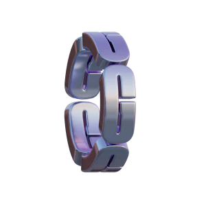 潮流酸性3D立体镀铬刻字金属圆环字母数字PNG免扣图片设计素材【032】