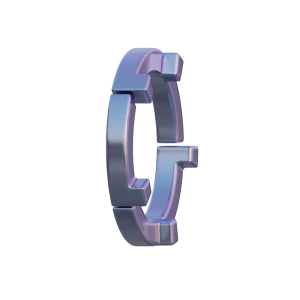 潮流酸性3D立体镀铬刻字金属圆环字母数字PNG免扣图片设计素材【056】
