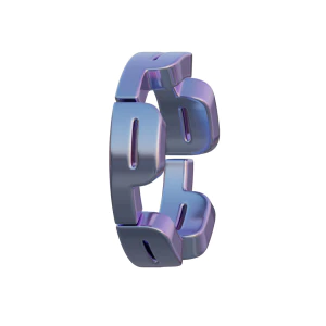 潮流酸性3D立体镀铬刻字金属圆环字母数字PNG免扣图片设计素材【076】