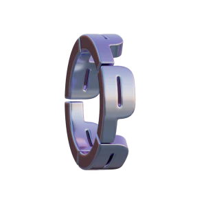 潮流酸性3D立体镀铬刻字金属圆环字母数字PNG免扣图片设计素材【077】