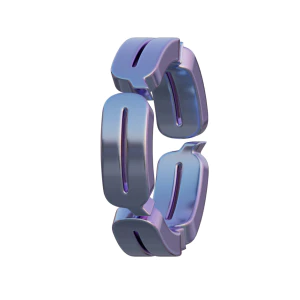 潮流酸性3D立体镀铬刻字金属圆环字母数字PNG免扣图片设计素材【081】