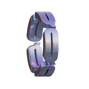 潮流酸性3D立体镀铬刻字金属圆环字母数字PNG免扣图片设计素材【082】