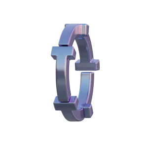 潮流酸性3D立体镀铬刻字金属圆环字母数字PNG免扣图片设计素材【096】