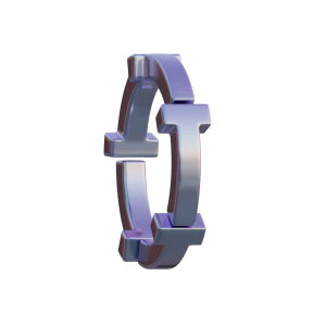 潮流酸性3D立体镀铬刻字金属圆环字母数字PNG免扣图片设计素材【097】