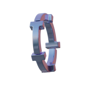 潮流酸性3D立体镀铬刻字金属圆环字母数字PNG免扣图片设计素材【099】