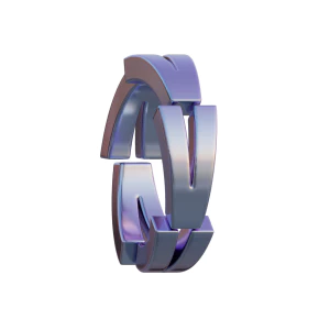 潮流酸性3D立体镀铬刻字金属圆环字母数字PNG免扣图片设计素材【107】