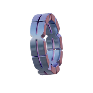 潮流酸性3D立体镀铬刻字金属圆环字母数字PNG免扣图片设计素材【119】
