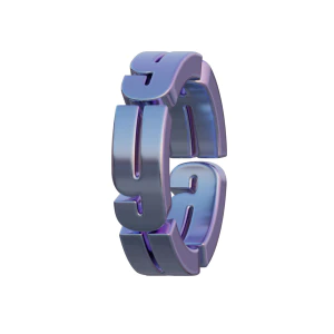 潮流酸性3D立体镀铬刻字金属圆环字母数字PNG免扣图片设计素材【121】