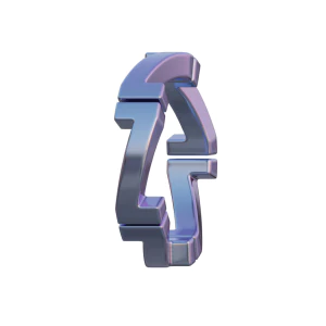 潮流酸性3D立体镀铬刻字金属圆环字母数字PNG免扣图片设计素材【126】
