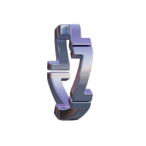 潮流酸性3D立体镀铬刻字金属圆环字母数字PNG免扣图片设计素材【127】