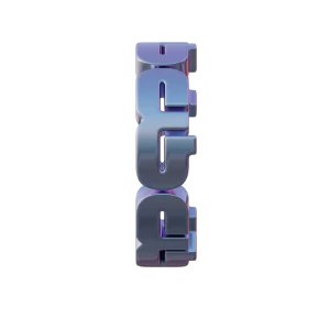 潮流酸性3D立体镀铬刻字金属圆环字母数字PNG免扣图片设计素材【138】