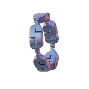 潮流酸性3D立体镀铬刻字金属圆环字母数字PNG免扣图片设计素材【164】