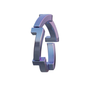 潮流酸性3D立体镀铬刻字金属圆环字母数字PNG免扣图片设计素材【201】