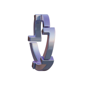 潮流酸性3D立体镀铬刻字金属圆环字母数字PNG免扣图片设计素材【202】