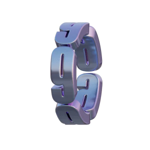 潮流酸性3D立体镀铬刻字金属圆环字母数字PNG免扣图片设计素材【213】