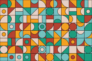 蒙德里安孟菲斯撞色拼接创意几何构成图案背景纹理图片AI设计素材【001】