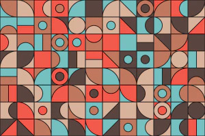 蒙德里安孟菲斯撞色拼接创意几何构成图案背景纹理图片AI设计素材【002】