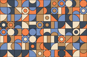 蒙德里安孟菲斯撞色拼接创意几何构成图案背景纹理图片AI设计素材【003】