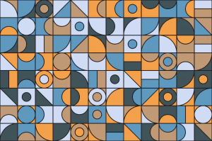 蒙德里安孟菲斯撞色拼接创意几何构成图案背景纹理图片AI设计素材【004】