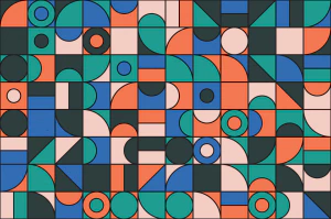 蒙德里安孟菲斯撞色拼接创意几何构成图案背景纹理图片AI设计素材【005】