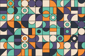 蒙德里安孟菲斯撞色拼接创意几何构成图案背景纹理图片AI设计素材【006】