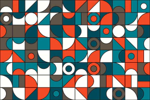 蒙德里安孟菲斯撞色拼接创意几何构成图案背景纹理图片AI设计素材【007】